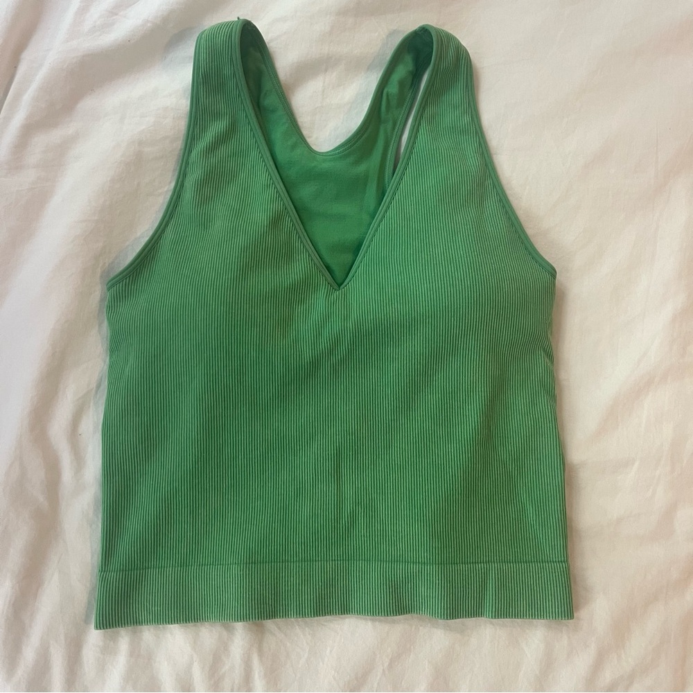 Target JoyLab Green V-Neck Workout Tank with Pads - Size Medium